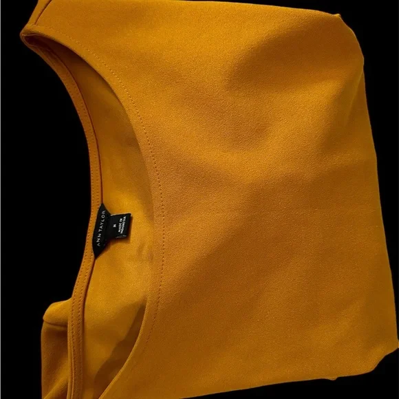 Ann Taylor M Mustard Marigold Yellow Bell Sleeve Top Blouse Classic stunning - Picture 6 of 9